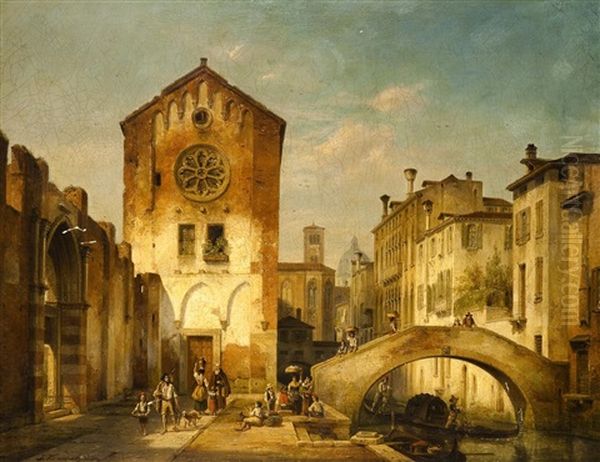 Venezianische Szene Oil Painting by Ivo Ambroise Vermeersch