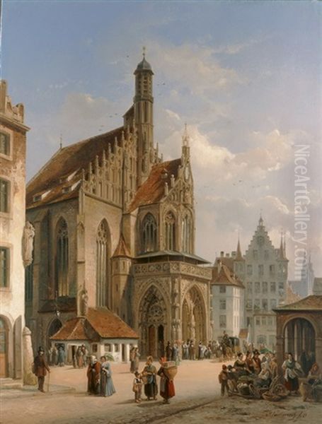 Die St. Sebaldus-kirche In Nurnberg Oil Painting by Ivo Ambroise Vermeersch