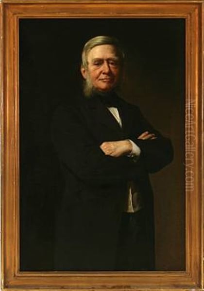 Portrait Of A Businessman Oil Painting by Frederik (Johan Frederik Nikolai) Vermehren