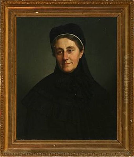 Portrait Of Benedicte Collin Oil Painting by Frederik (Johan Frederik Nikolai) Vermehren