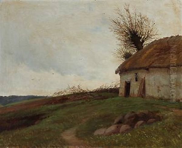 Autumn Day At A Country House Oil Painting by Gustav Vermehren