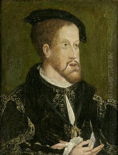 Bildnisse Von Kaiser Karl V. Und Seiner Gemahlin Isabella Von Portugal (2 Works) Oil Painting by Jan Cornelisz Vermeyen