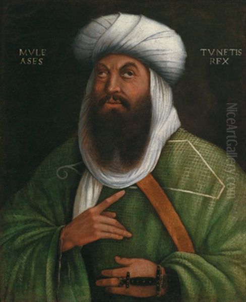 Bildnis Des Mulay Hassan, Konig Von Tunis Oil Painting by Jan Cornelisz Vermeyen