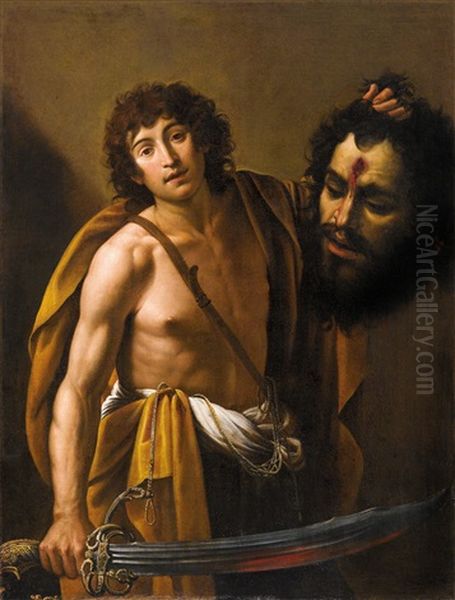 David Und Goliath Oil Painting by Giuseppe Vermiglio