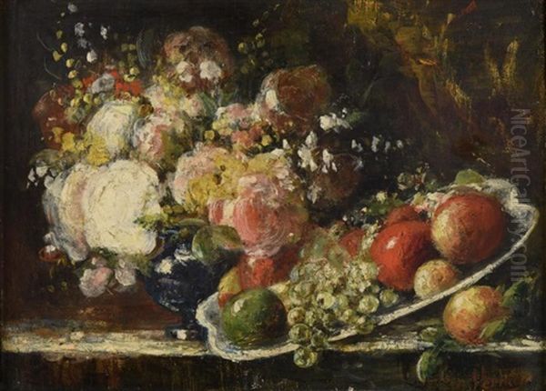 Fruits Et Fleurs Oil Painting by Francois Vernay