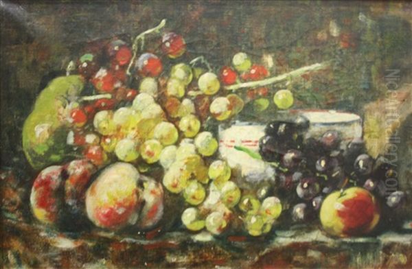 Fruits Et Bol Oil Painting by Francois Vernay