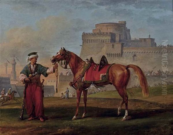 Pur-sang Et Mamelouk Devant Une Citadelle Oil Painting by Carle Vernet