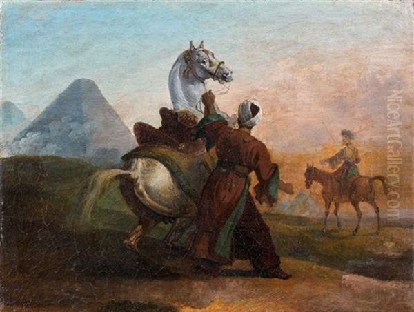 Mamelouk Tenant Un Cheval Oil Painting by Carle Vernet