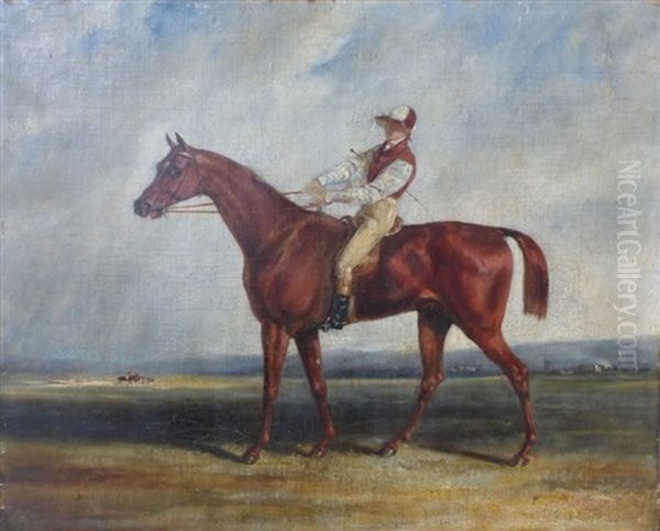 Portrait De Jockey A Cheval Oil Painting by Carle Vernet