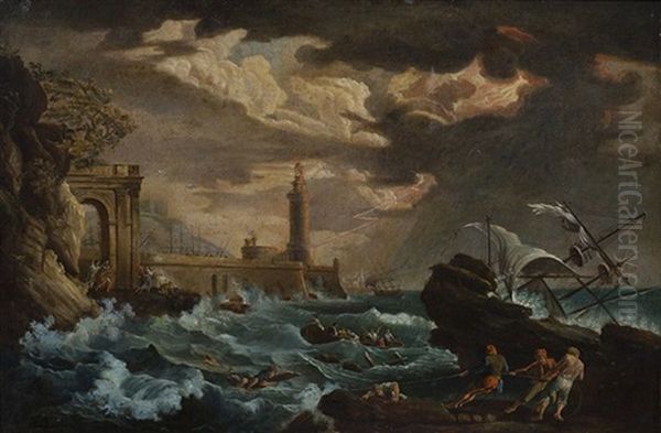 Naufragio Oil Painting by Claude Joseph Vernet