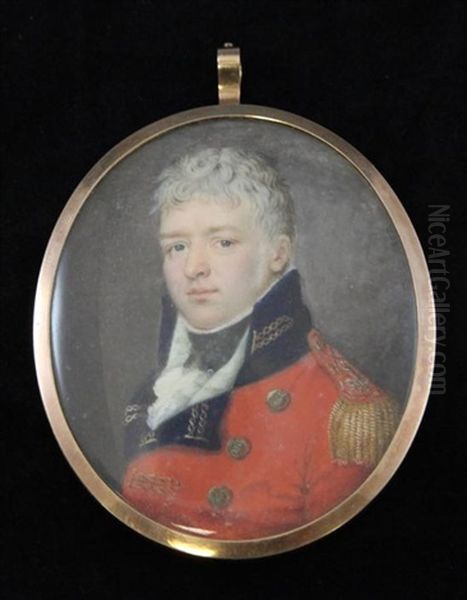 Miniature Of An Army Officer Oil Painting by Inles Vernet