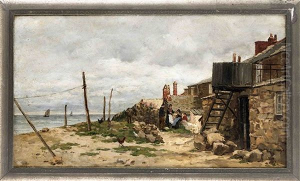 Fischerdorf An Der Bretonischen Kuste Oil Painting by Emile Louis Vernier