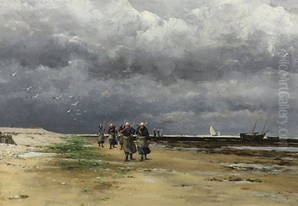 Breton Coast Oil Painting by Emile Louis Vernier