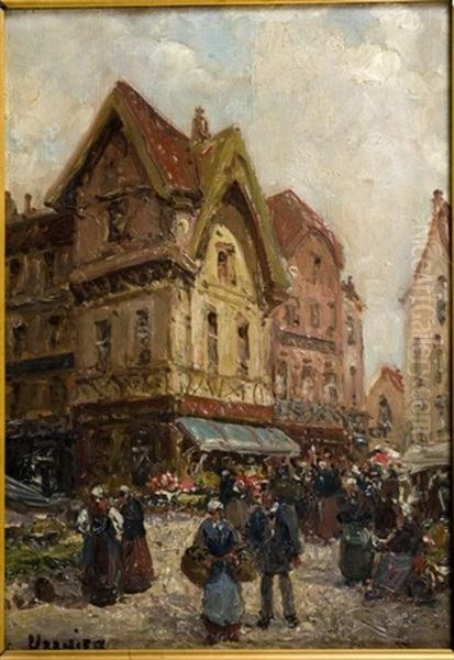 Jour De Marche Oil Painting by Emile Louis Vernier