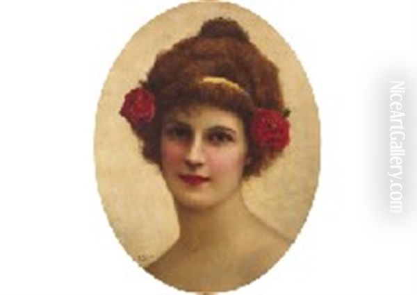 Femme Aux Roses by Emile Vernon