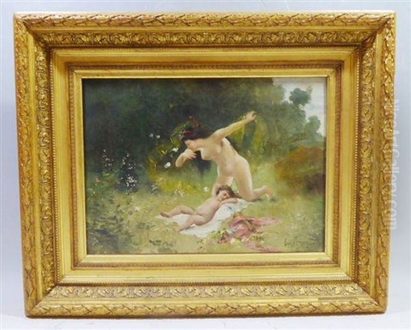 La Venus Et L'ange De La Vie Oil Painting by Emile Vernon