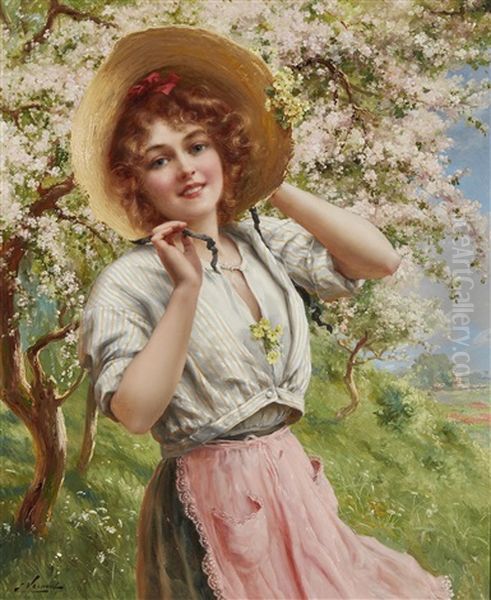 Springtime Oil Painting by Emile Vernon