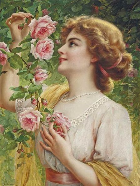 Fragrant Roses Oil Painting by Emile Vernon