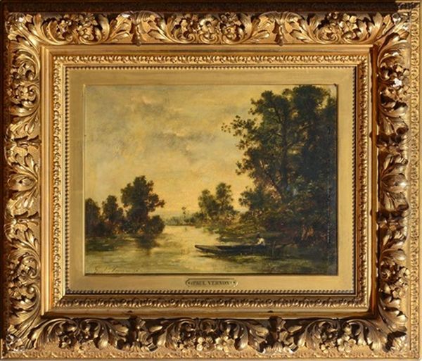 River Landscape Oil Painting by Paul Vernon