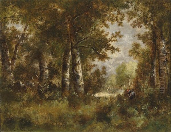 Holzsammlerin Im Wald Oil Painting by Paul Vernon