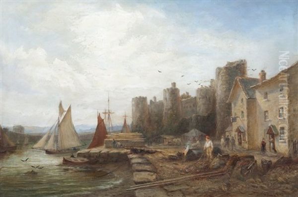 Scene De Port Anime Oil Painting by William Henry Vernon