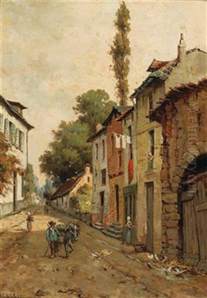 Street Scene Oil Painting by Alexandre Rene Veron