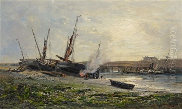 Schiffe Auf Der Reede Oil Painting by Alexandre Rene Veron