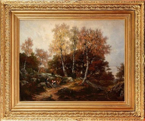 Gorge Aux Loups, Foret De Fontainebleau Oil Painting by Alexandre Rene Veron