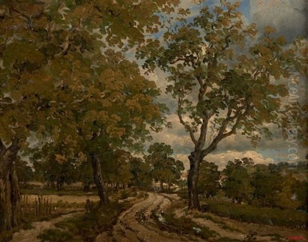 Chemin Dans Un Sous-bois Oil Painting by Alexandre Rene Veron