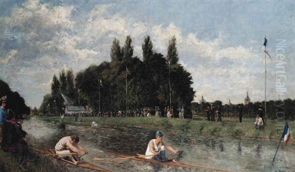 The Regatta Oil Painting by Alexandre Rene Veron