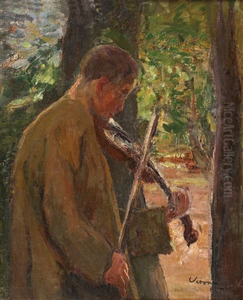 Violonistul Oil Painting by Arthur Garguromin Verona