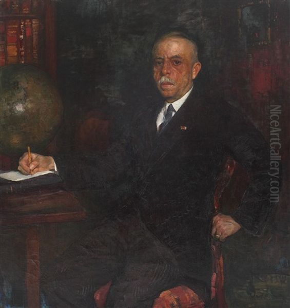 Portretul Profesorului Emil Mihail Brancovici Oil Painting by Arthur Garguromin Verona