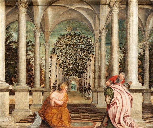 Susannah And The Elders Oil Painting by Paolo Veronese