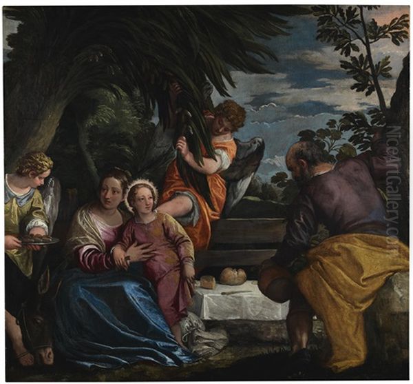 The Rest On The Return From Egypt Oil Painting by Paolo Veronese