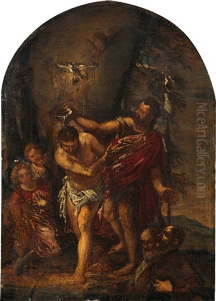 The Baptism Of Christ Oil Painting by Paolo Veronese