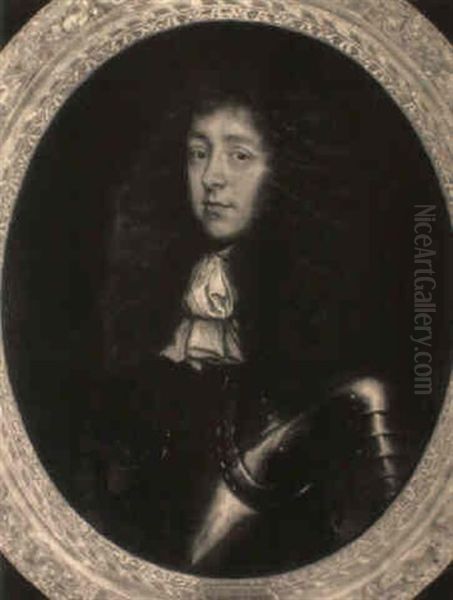 Portrait Of A Gentleman (sir Anthony Slingsby?) Wearing Armour Oil Painting by Antonio Verrio