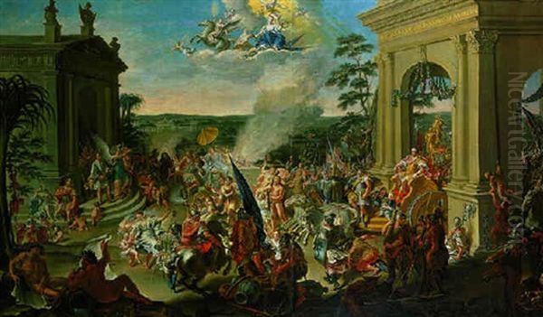 Die Apotheose Des Herzogs Von Marlborough (1650 - 1722) Oil Painting by Antonio Verrio