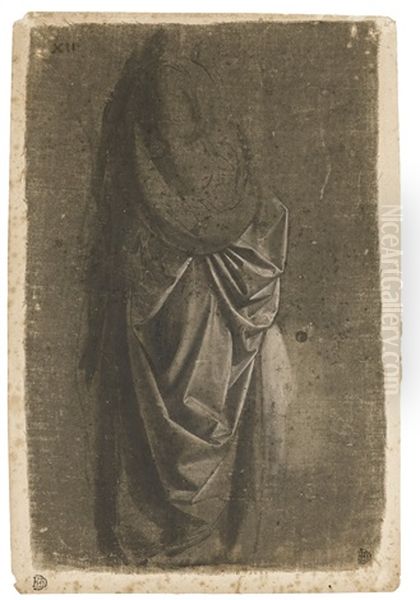 Drapery Study Of A Standing Figure Facing Right, In Profile Oil Painting by Andrea Del Verrocchio