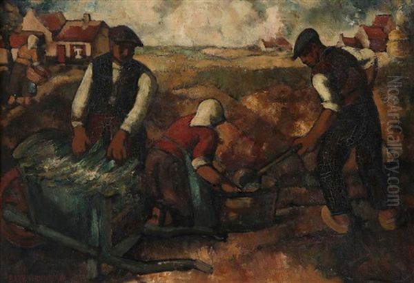 Werk Op Het Veld Oil Painting by Barth Verschaeren