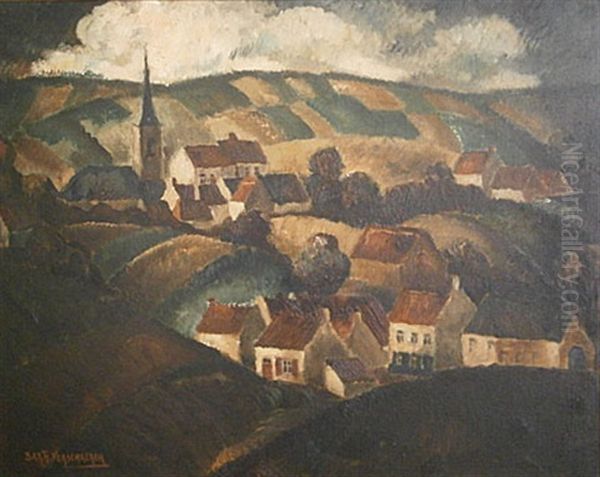 Glooiend Landschap Oil Painting by Barth Verschaeren