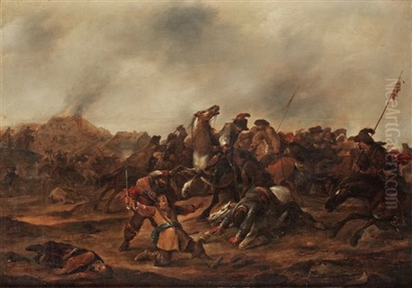 Battlescene Oil Painting by Hendrick Verschuring