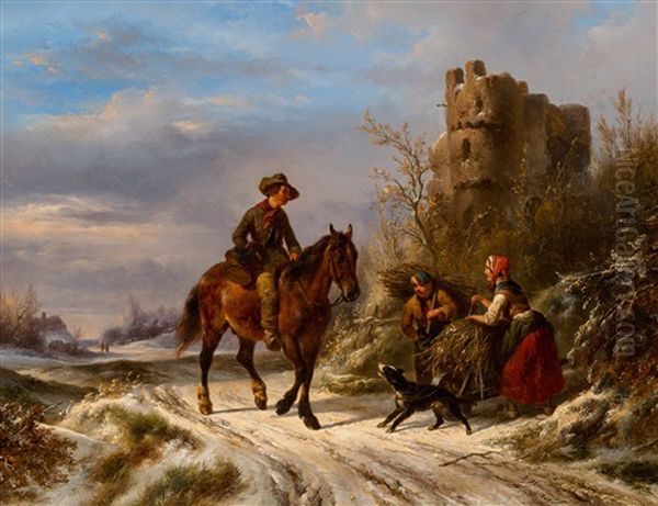 An Unexpected Encounter Oil Painting by Wouter Verschuur the Elder