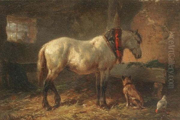 Stable Companions Oil Painting by Wouter Verschuur the Elder