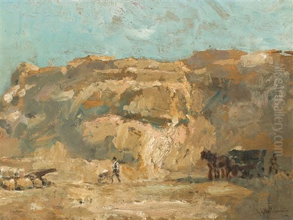 Stone Pit Oil Painting by Wouter Verschuur the Younger