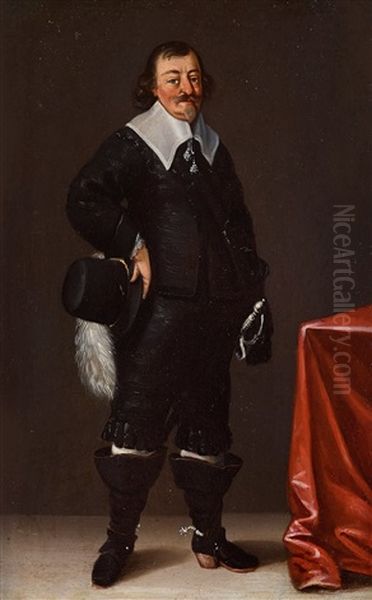 Portrait Of A Gentleman Dressed In Black Oil Painting by Johannes Cornelisz Verspronck