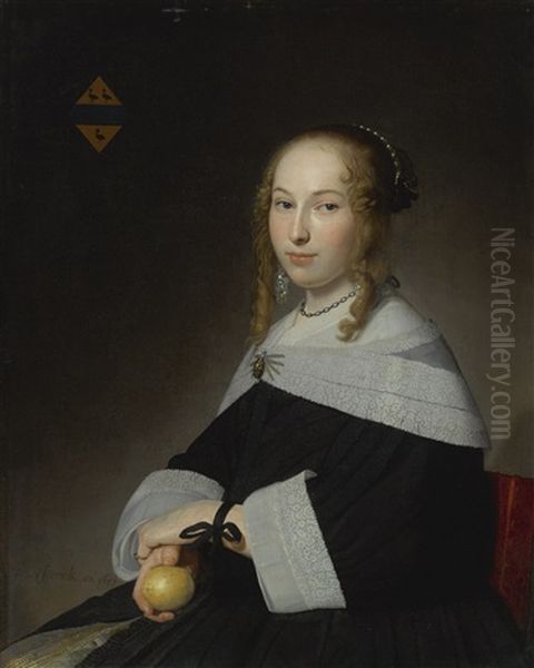 Portrait Of Margaretha Dicx (1634-1697) Oil Painting by Johannes Cornelisz Verspronck