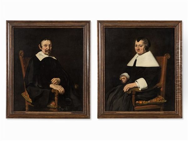 Portraits Of A Lady And A Gentleman (pair) Oil Painting by Johannes Cornelisz Verspronck