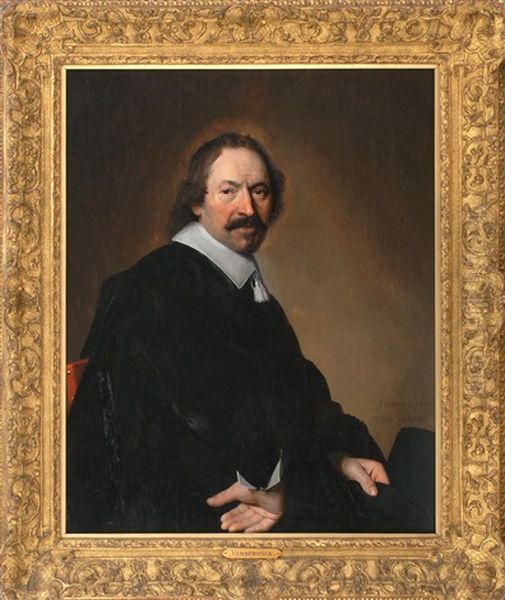 A Seated Gentleman, Possible A Self Portrait Oil Painting by Johannes Cornelisz Verspronck