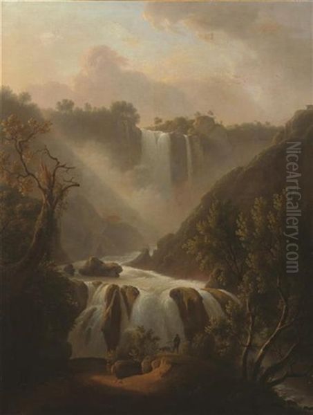 Cascade De Terni Oil Painting by Martin Verstappen