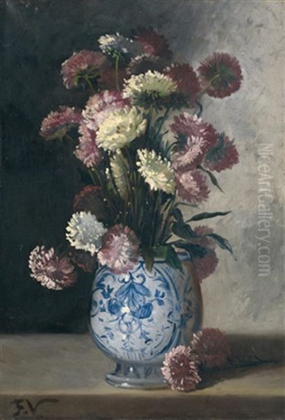 Bouquet De Fleurs Oil Painting by Floris Hendrik Verster